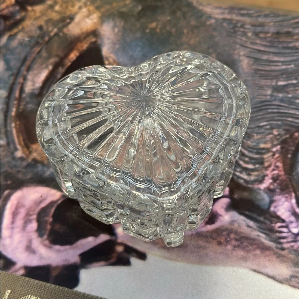 Vintage Crystal Gorham Chantilly Shell & Heart Shaped Trinket Boxes